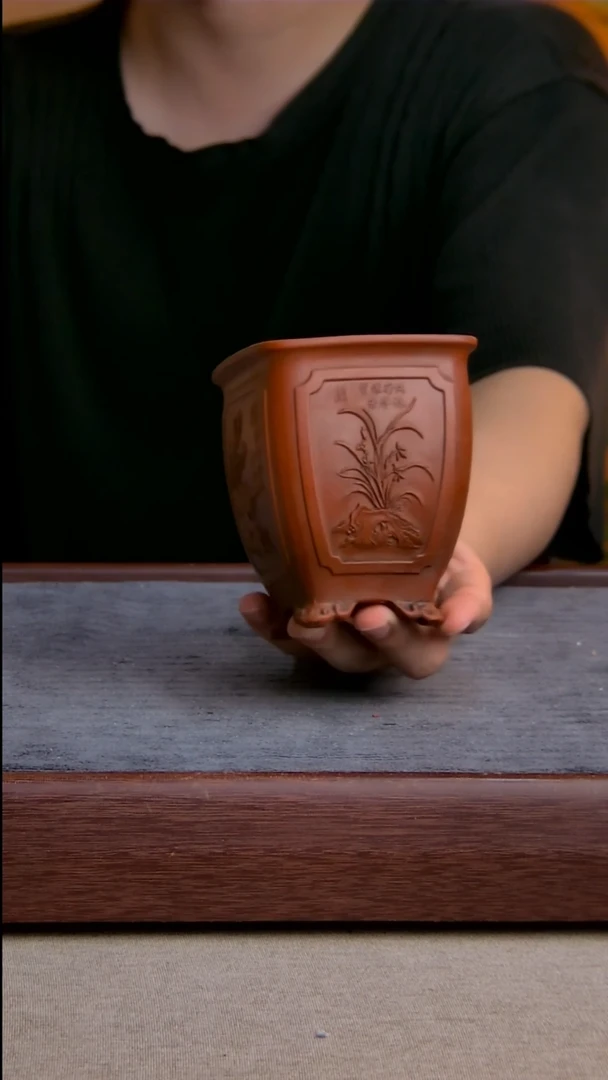 紫砂花盆7.5*9.5内径紫砂花盆