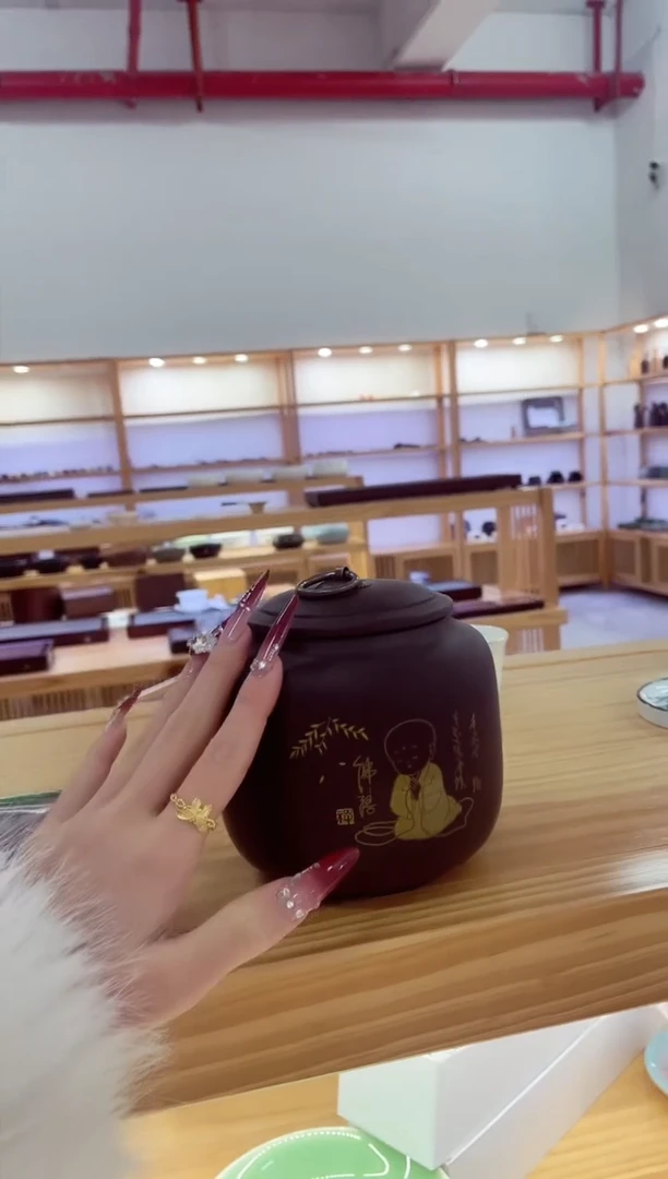 【闪购商品】紫砂【四两茶叶罐】佛悟和尚@@MCYGZSSLFW