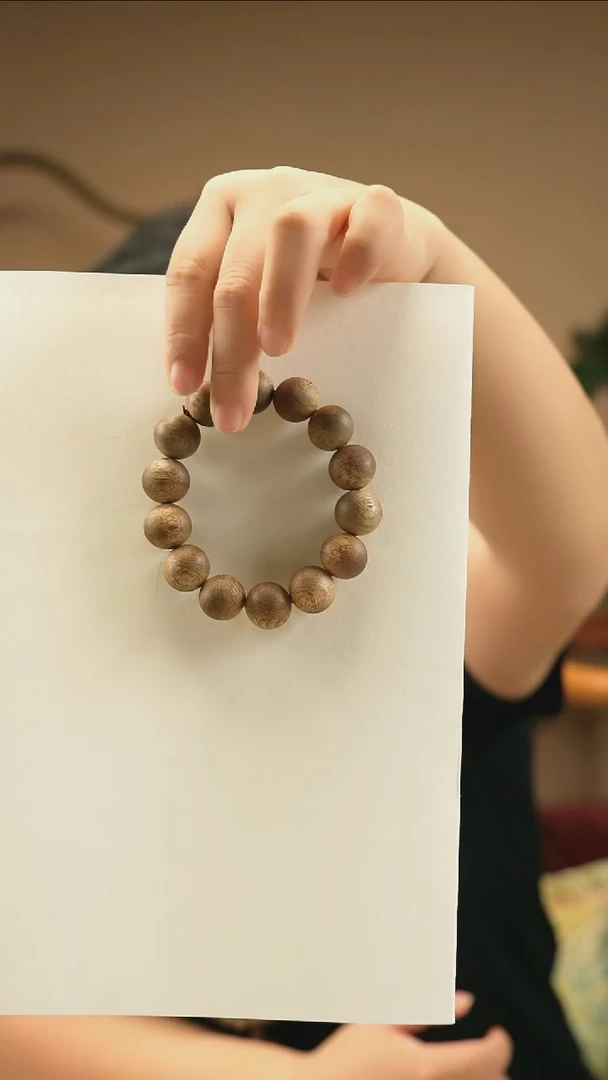 沉香手串QIC百真一代白奇楠1.6圆珠单圈多样性发一SGB016