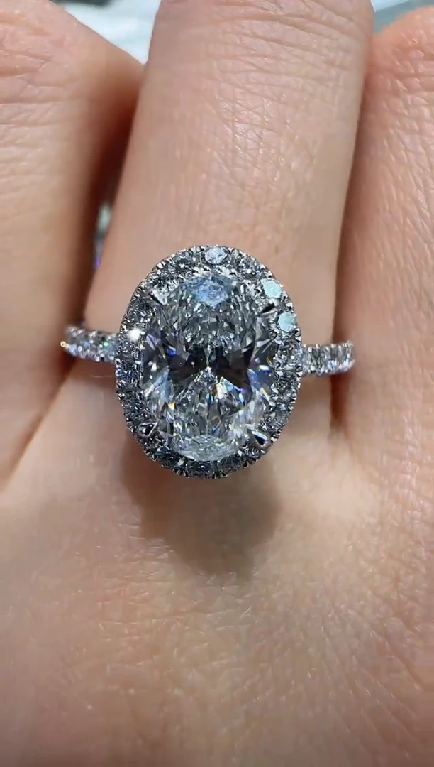 【闪购商品】实验室培育钻石18K金镶嵌the one钻戒1ct13圈