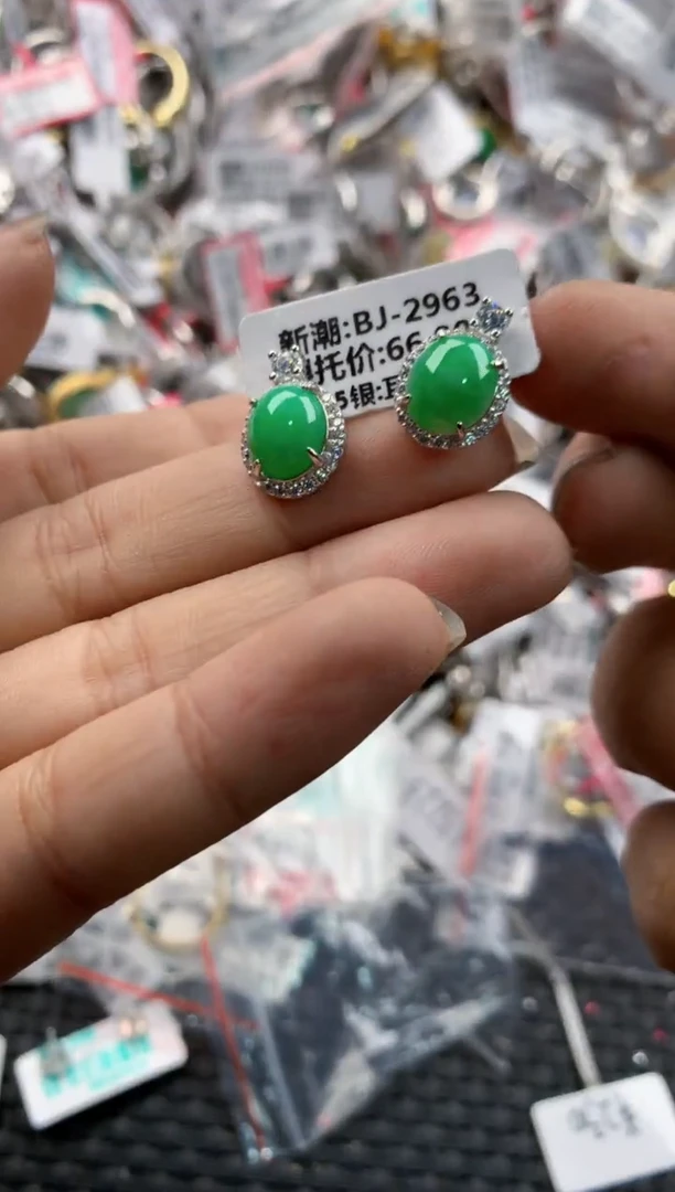 银S925镶嵌戒指翡翠141414----3