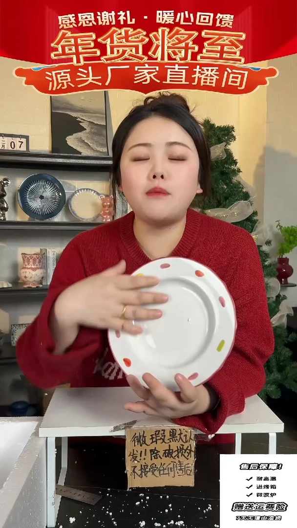 【闪购商品】瓷波点盘-2只装