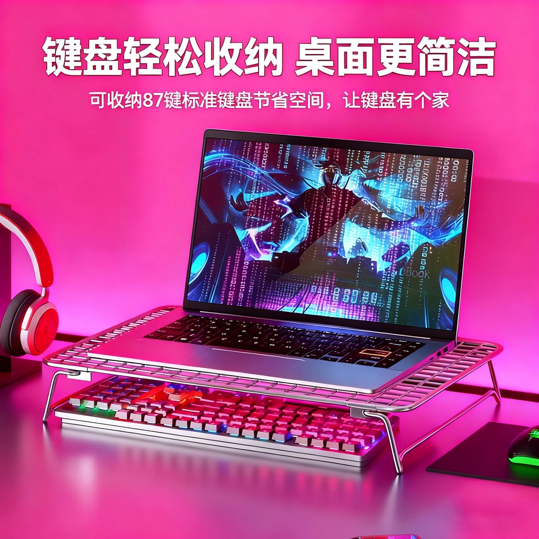 电脑烧烤架电脑可折叠散热办公室屏幕烧烤架电脑支架架子便携