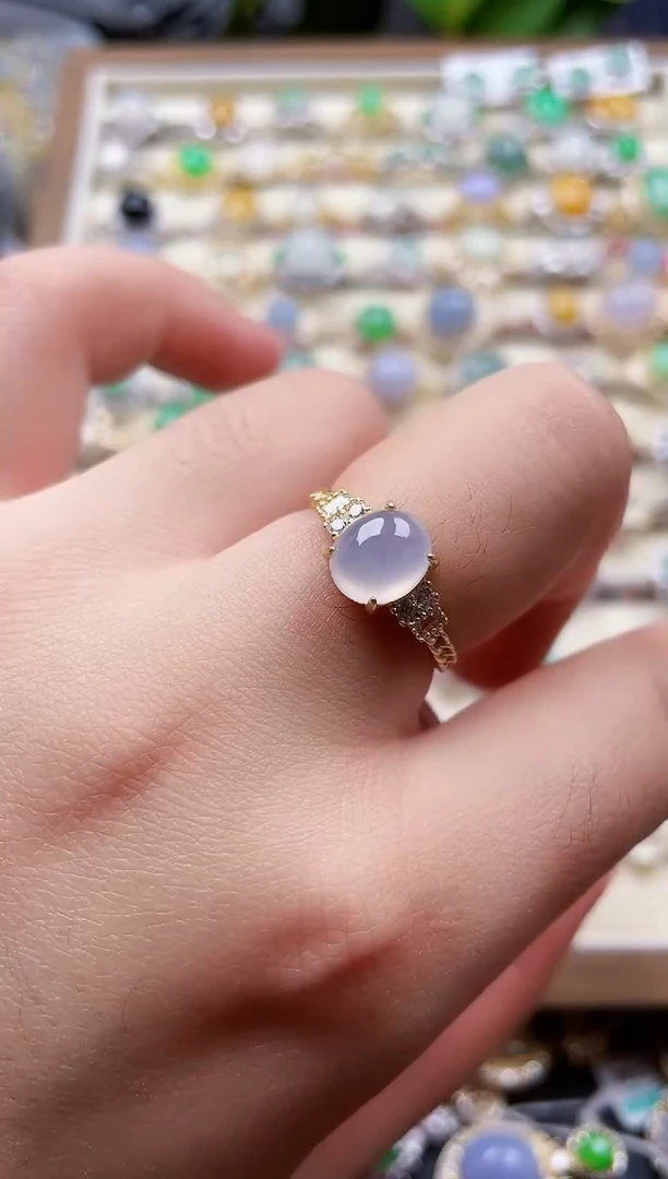 银S925镶嵌戒指翡翠67