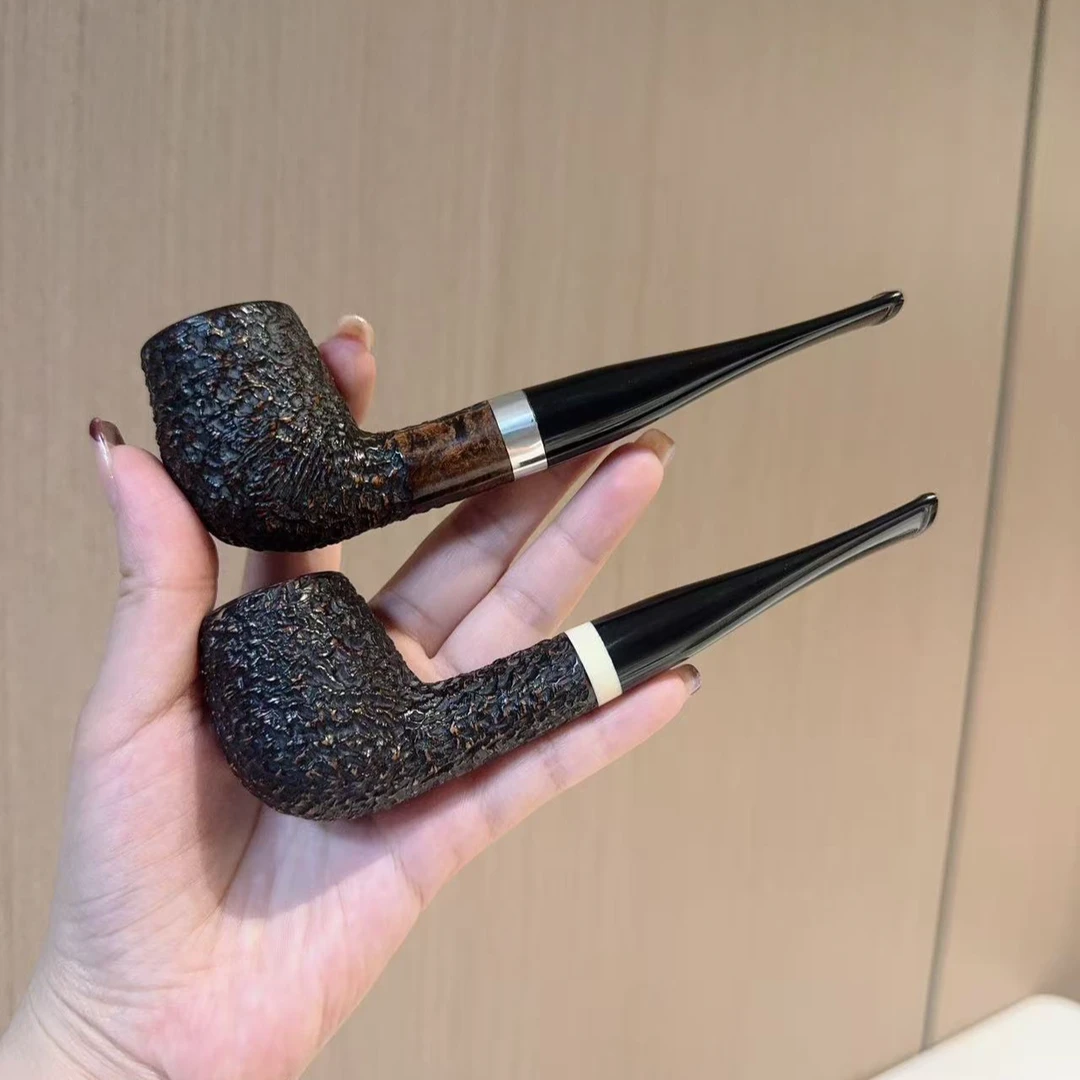 9毫米烟道 撞球直斗 多款可选 进口石楠木光面复古圈弯型斗柄烟斗