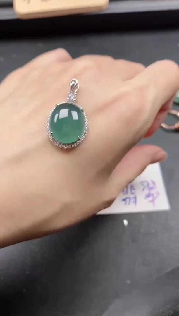 翡翠戒指银S925镶嵌51151