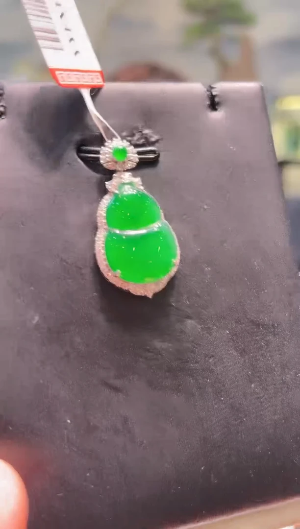 【闪购商品】翡翠颈饰18K金镶嵌A34天然A货翡翠