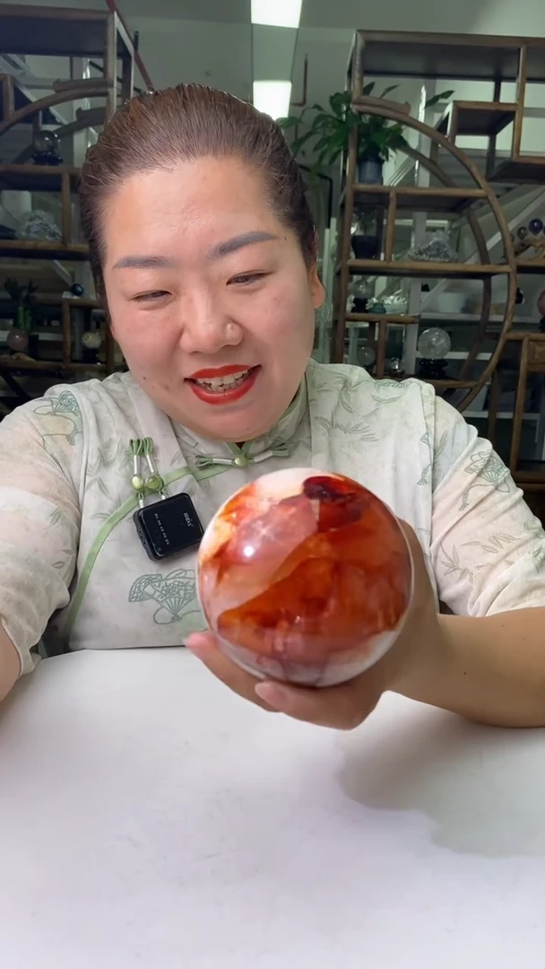 水晶珠宝半成品未镶嵌红胶花球D402
