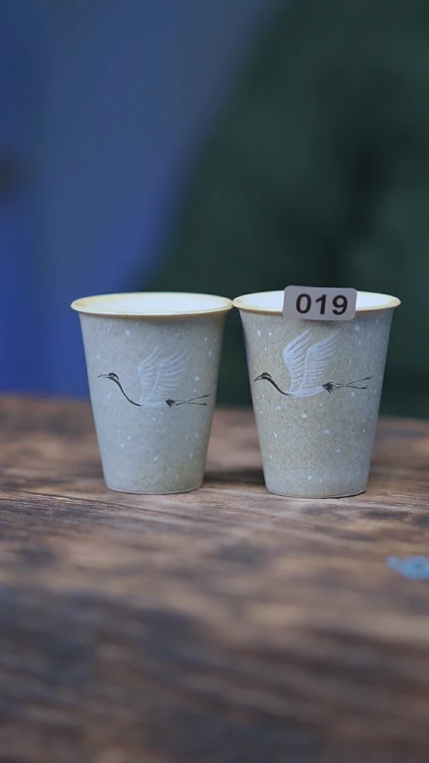 【闪购商品】019景德镇手绘仙鹤对杯