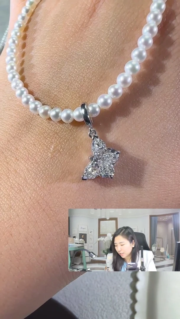 【闪购商品】合成钻石裸石未镶嵌2.17 E VS1蝴蝶钻吊坠