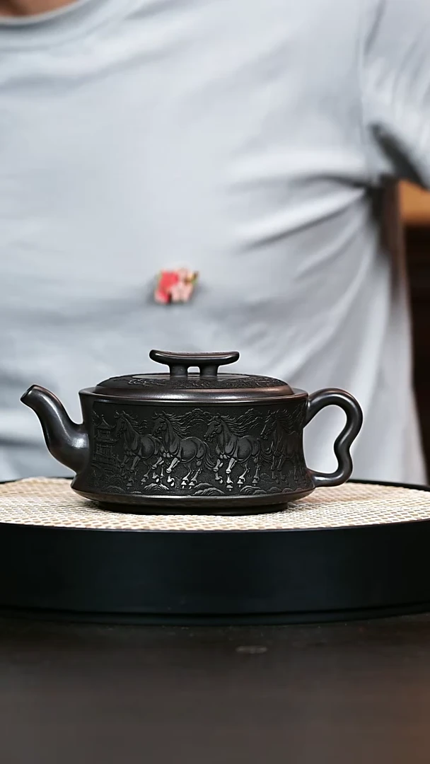 紫砂茶宠石黄金马玉堂