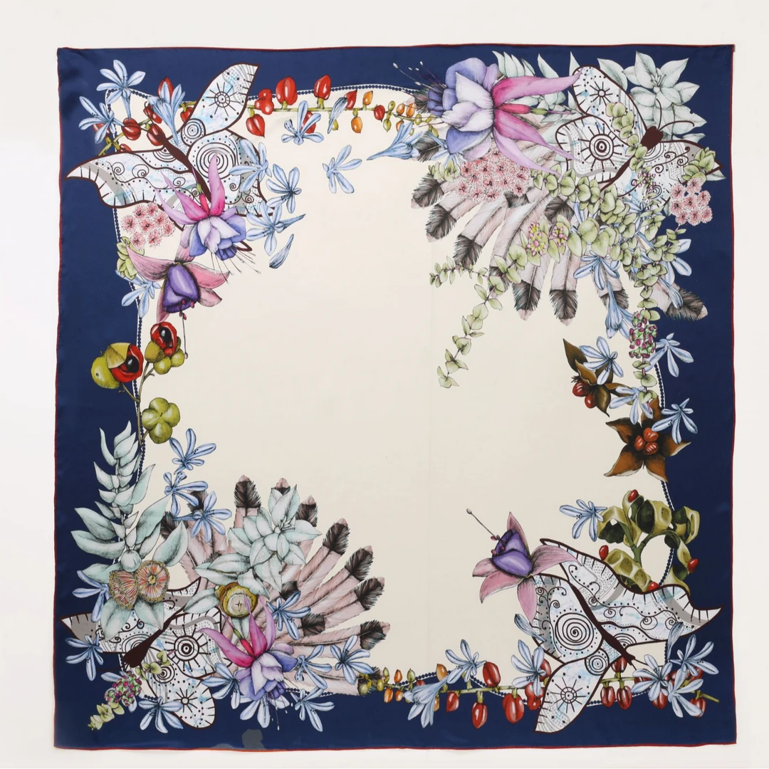 【如锦】110cm单面手工包边桑蚕丝丝巾轻职风厚款春夏大方百搭气质