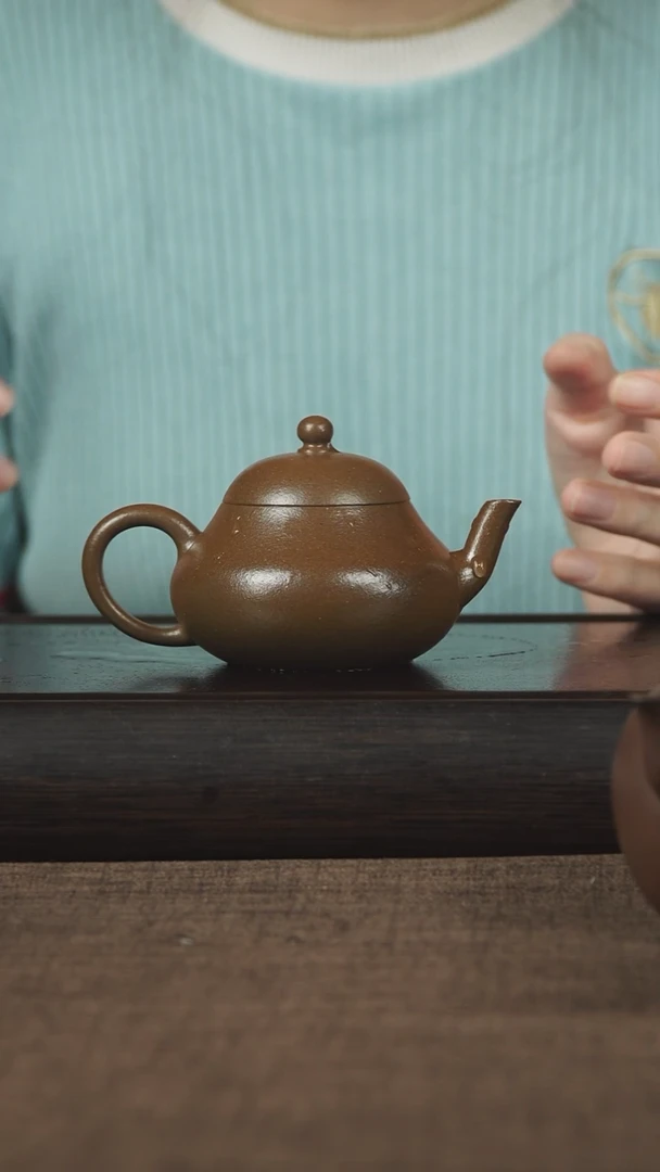 茶壶紫砂梨形朱泥材烧