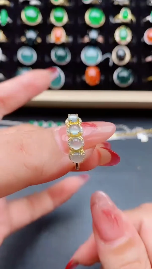 【闪购商品】翡翠戒指银S925镶嵌21321