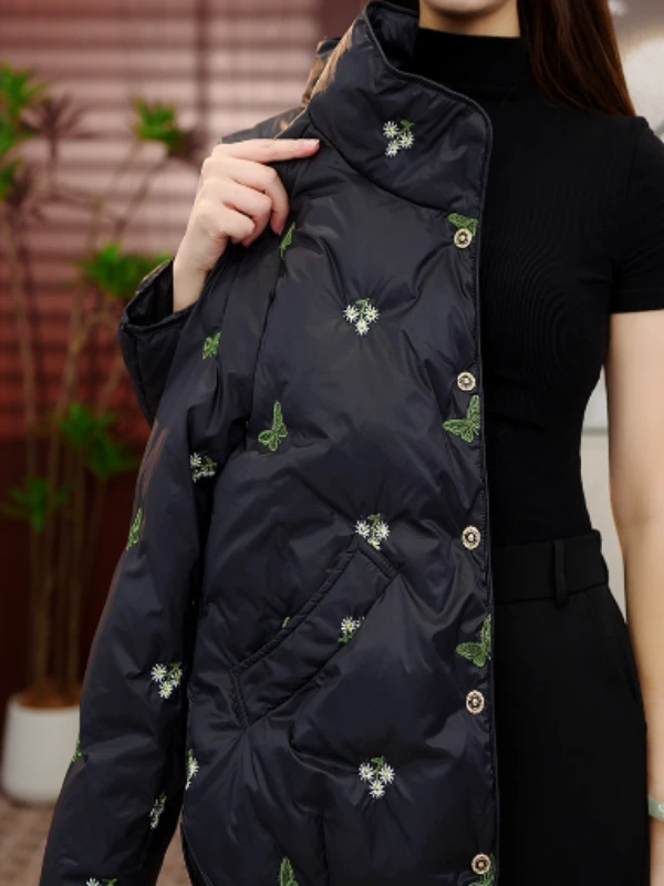 【甄选大朵鸭绒】2025杭州原版正品保暖气质减龄修身羽绒服ZF-R079