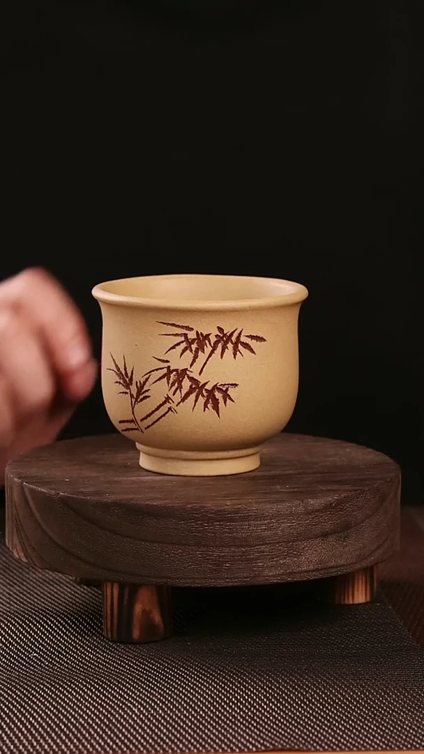 茶杯紫砂紫砂刻绘主人杯22