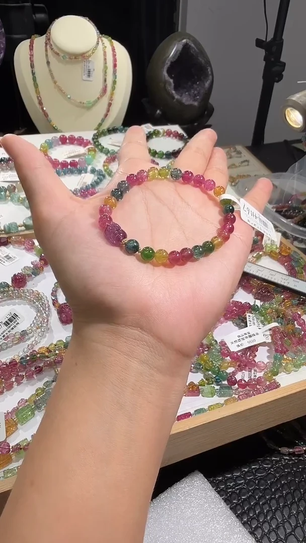 未镶嵌手串碧玺多样性发其一