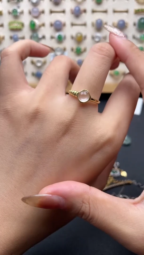 翡翠戒指银S925镶嵌一物一证一礼盒