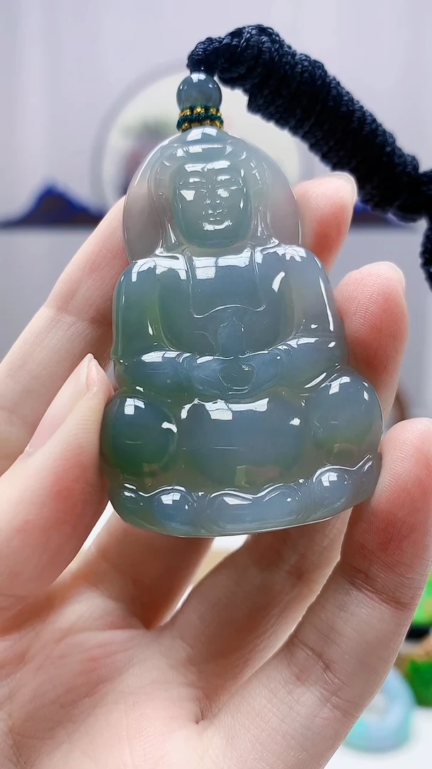 未镶嵌定制翡翠4917zm-毛货挂件观音133