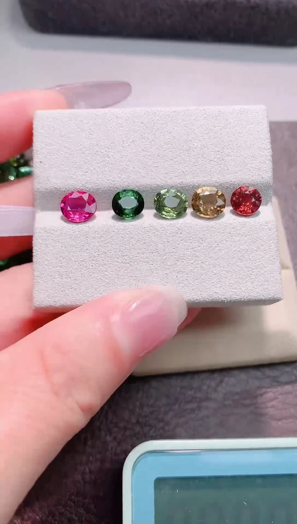 未镶嵌珠宝半成品碧玺5p 6.71ct