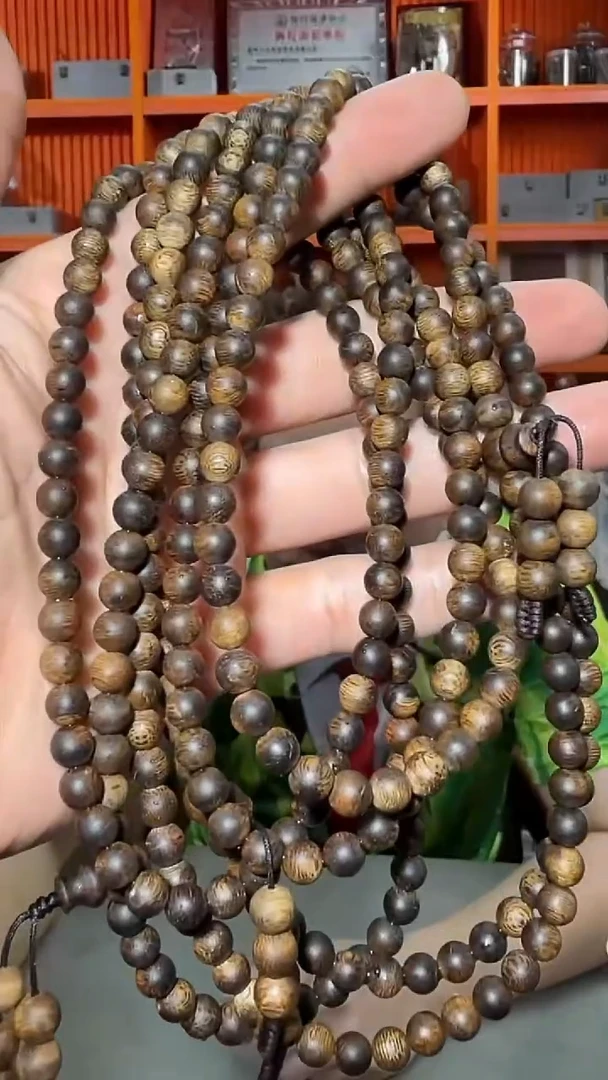 沉香手串5号沉水长串红土0.6多样性发一