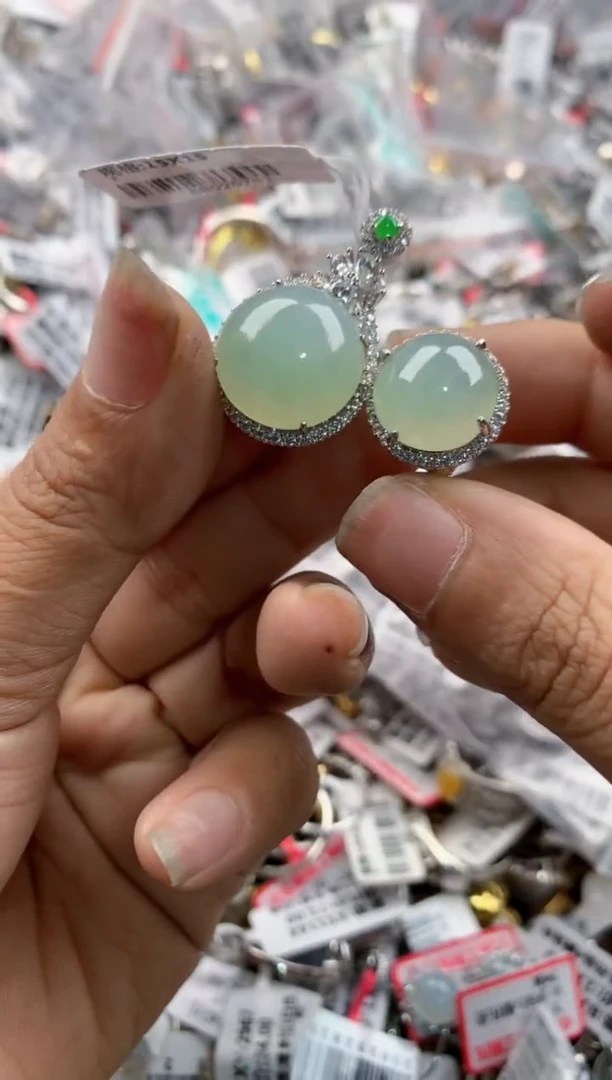 银S925镶嵌戒指翡翠181818----8