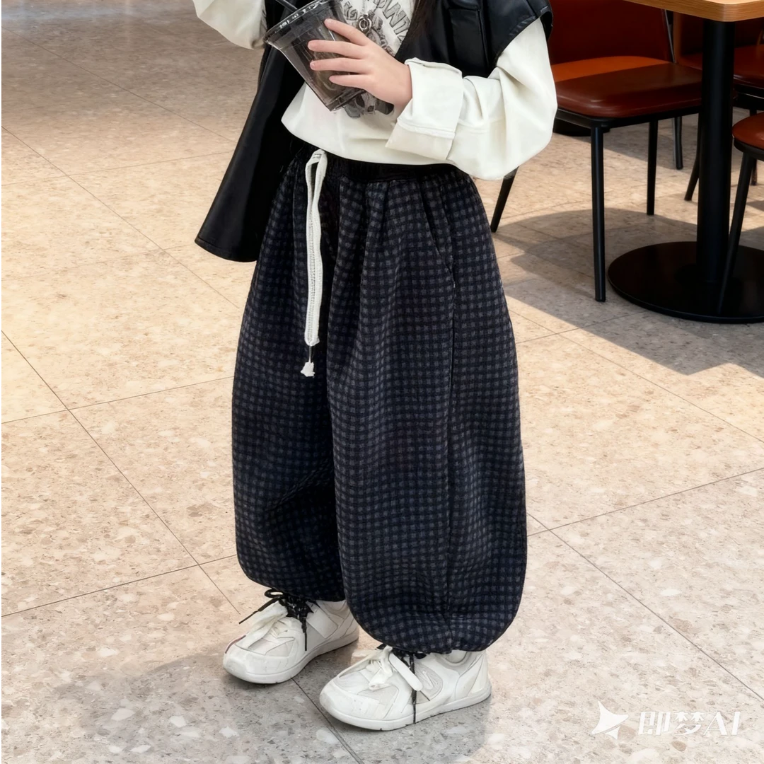（一体绒）女休闲休闲裤女童童装中大童洋气秋季宽松