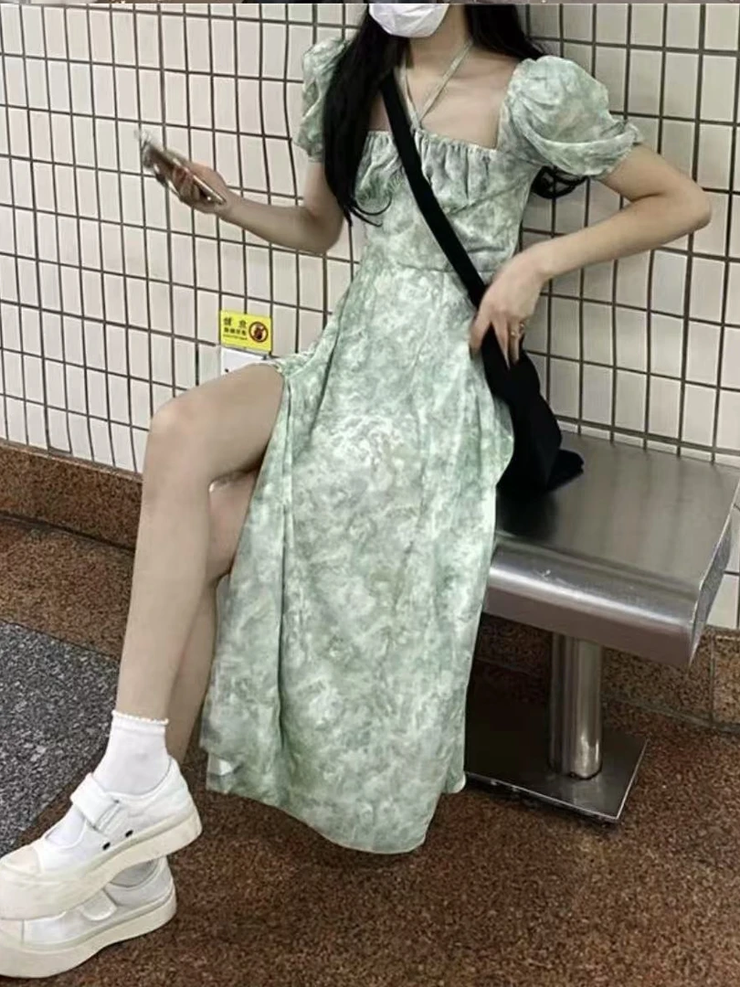 女装气质显瘦辣妹连衣裙套装（非图片款）夏季小众裙子碎花法式长裙