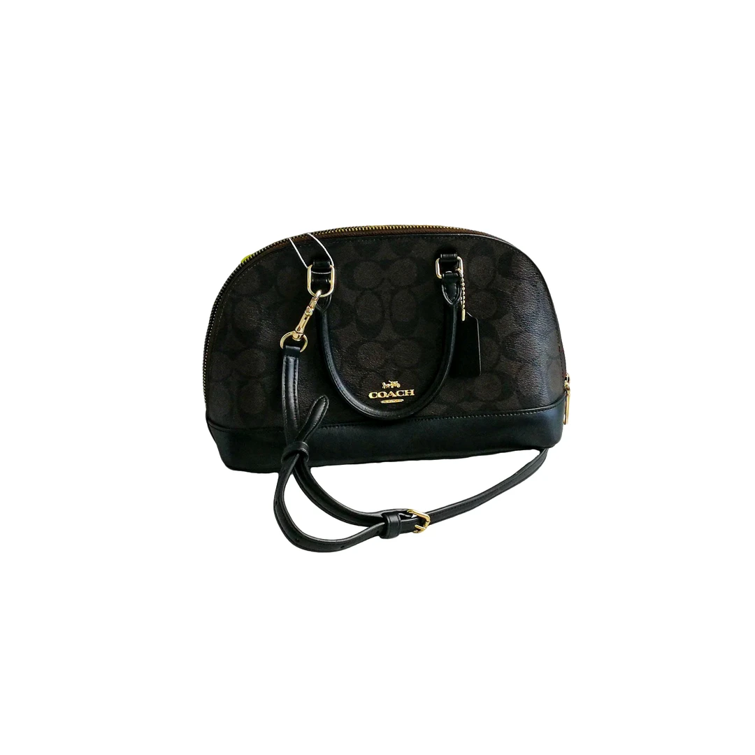 95新 COACH/蔻驰 coach 棕老花贝壳包 030655