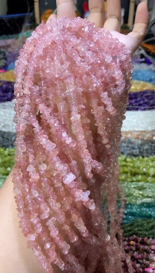 水晶珠宝半成品未镶嵌草莓晶