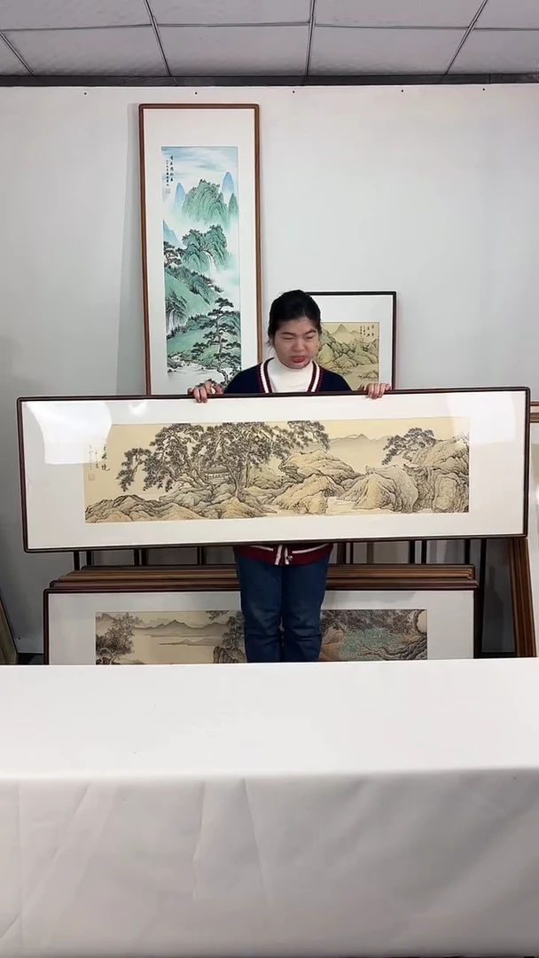 国画手绘*松亭雅境*52*172cm