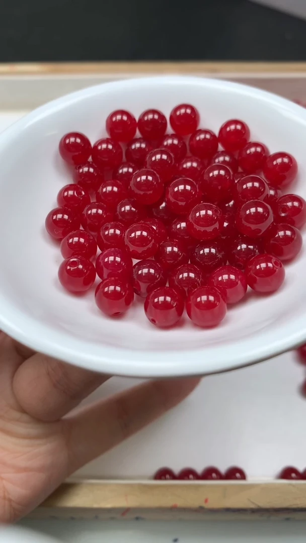 未镶嵌散珠碧玺E579 鸽血红碧玺8mm25个8元