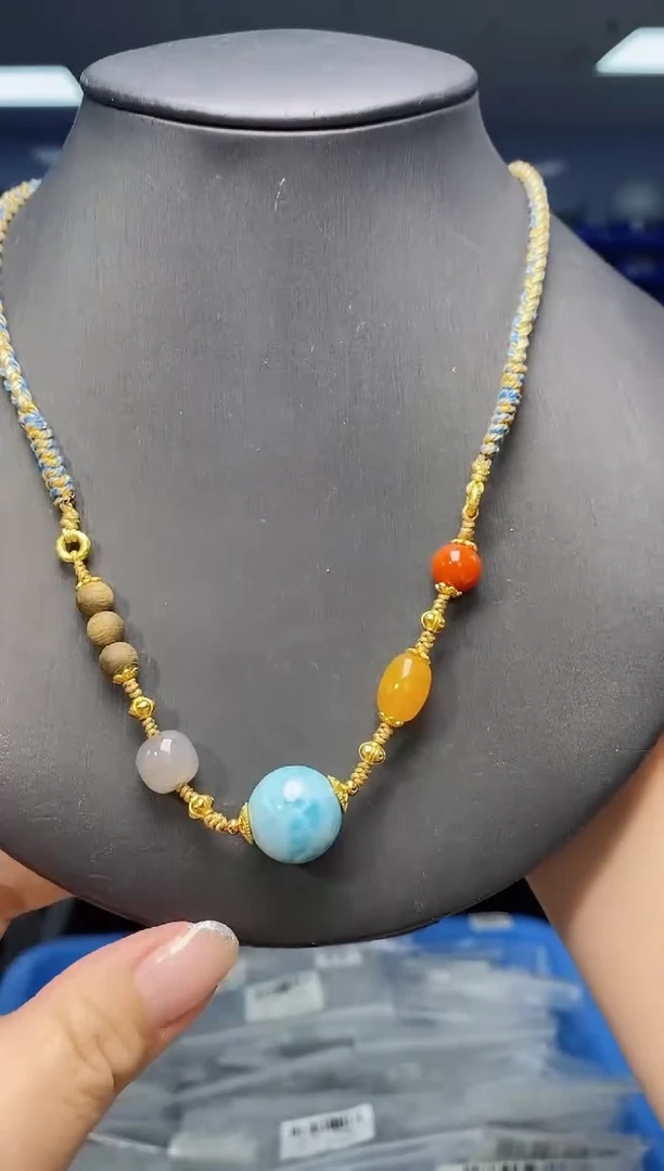 【闪购商品】针钠钙石（海纹石）颈饰未镶嵌G13269