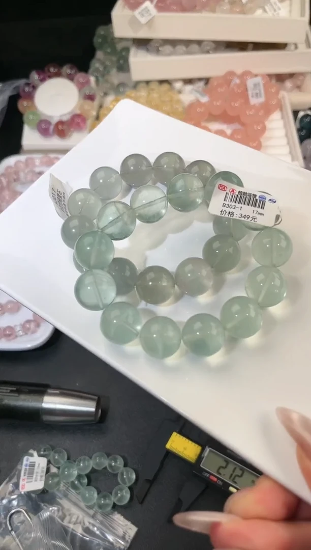 手链未镶嵌萤石多样性发一Q79奶绿17mm