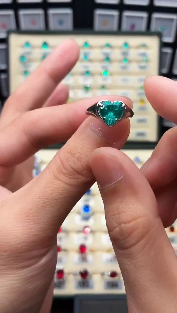 无925银轻奢帕拉伊巴色女神戒