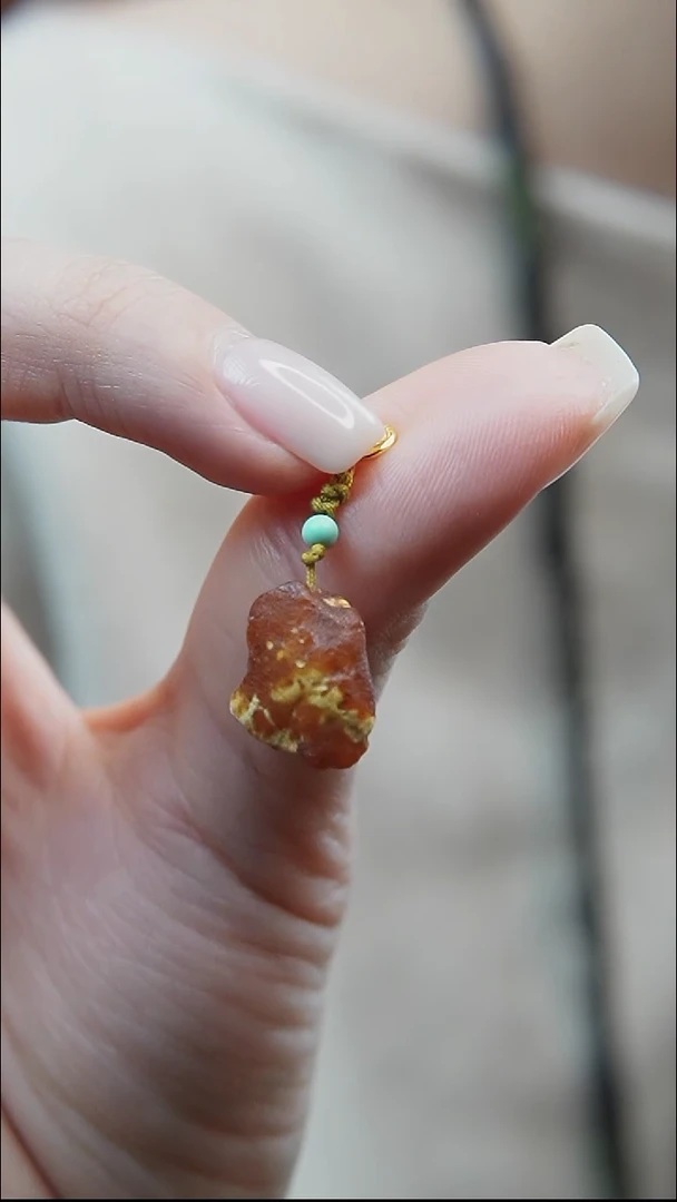 裸石蜜蜡未镶嵌*蜜蜡原石小提溜*活扣头*百搭小配饰*