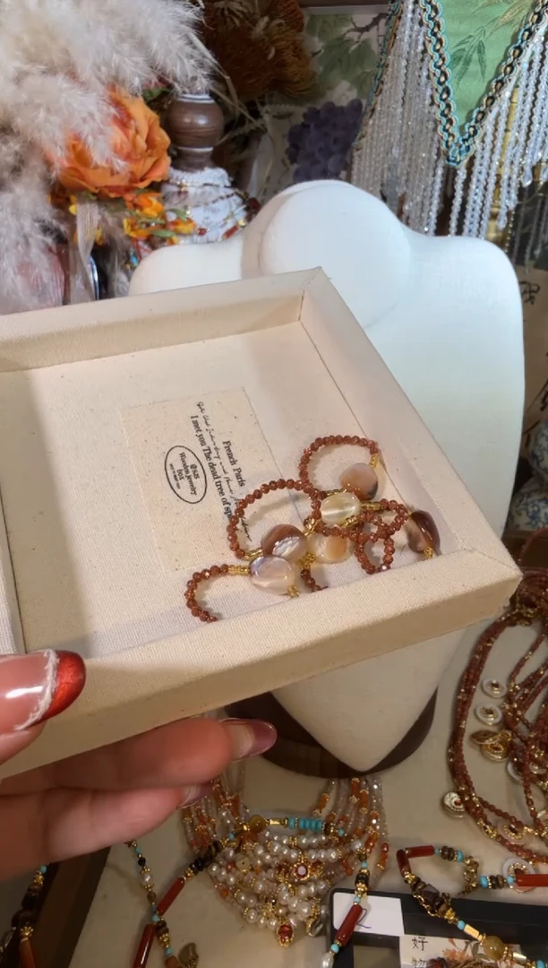 未镶嵌贝壳橘红戒指312