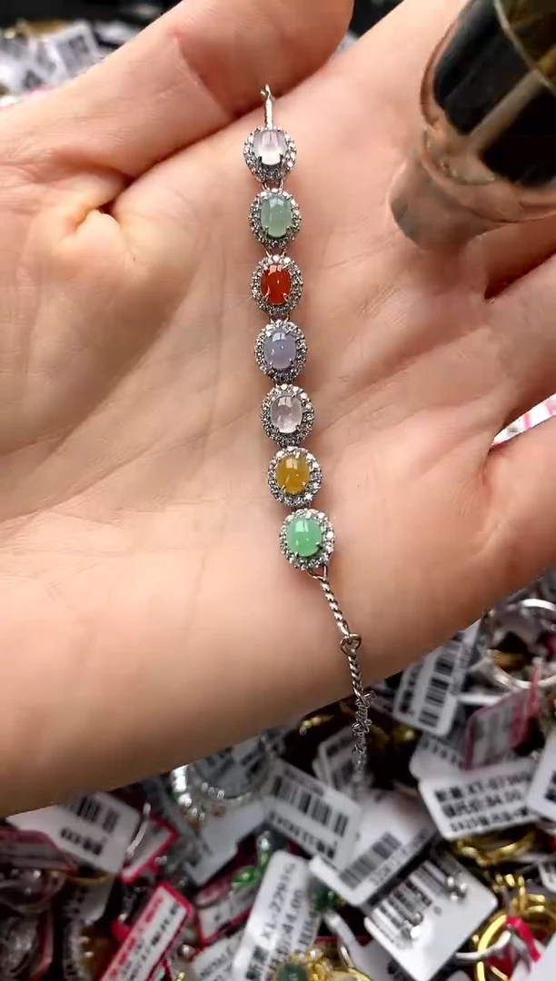 【闪购商品】翡翠戒指银S925镶嵌44444444       5