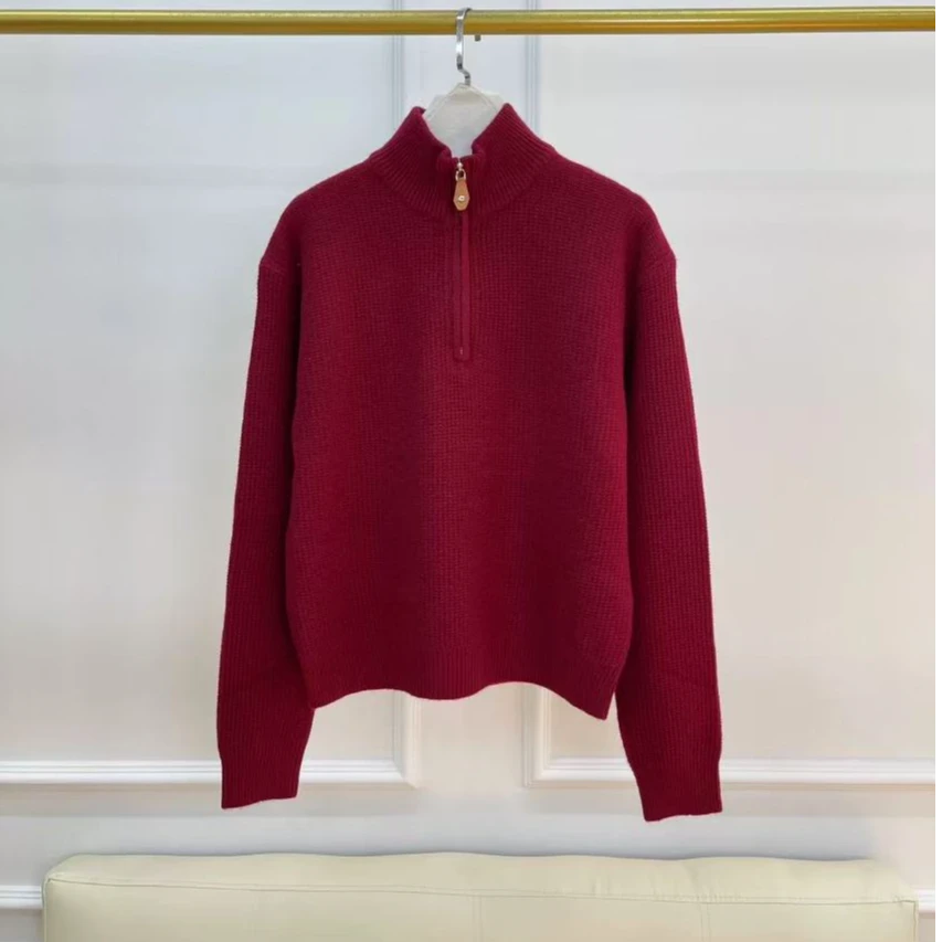 凯特丝蓓#1090立领针织毛衣女秋冬季洋气独特别致简约上衣