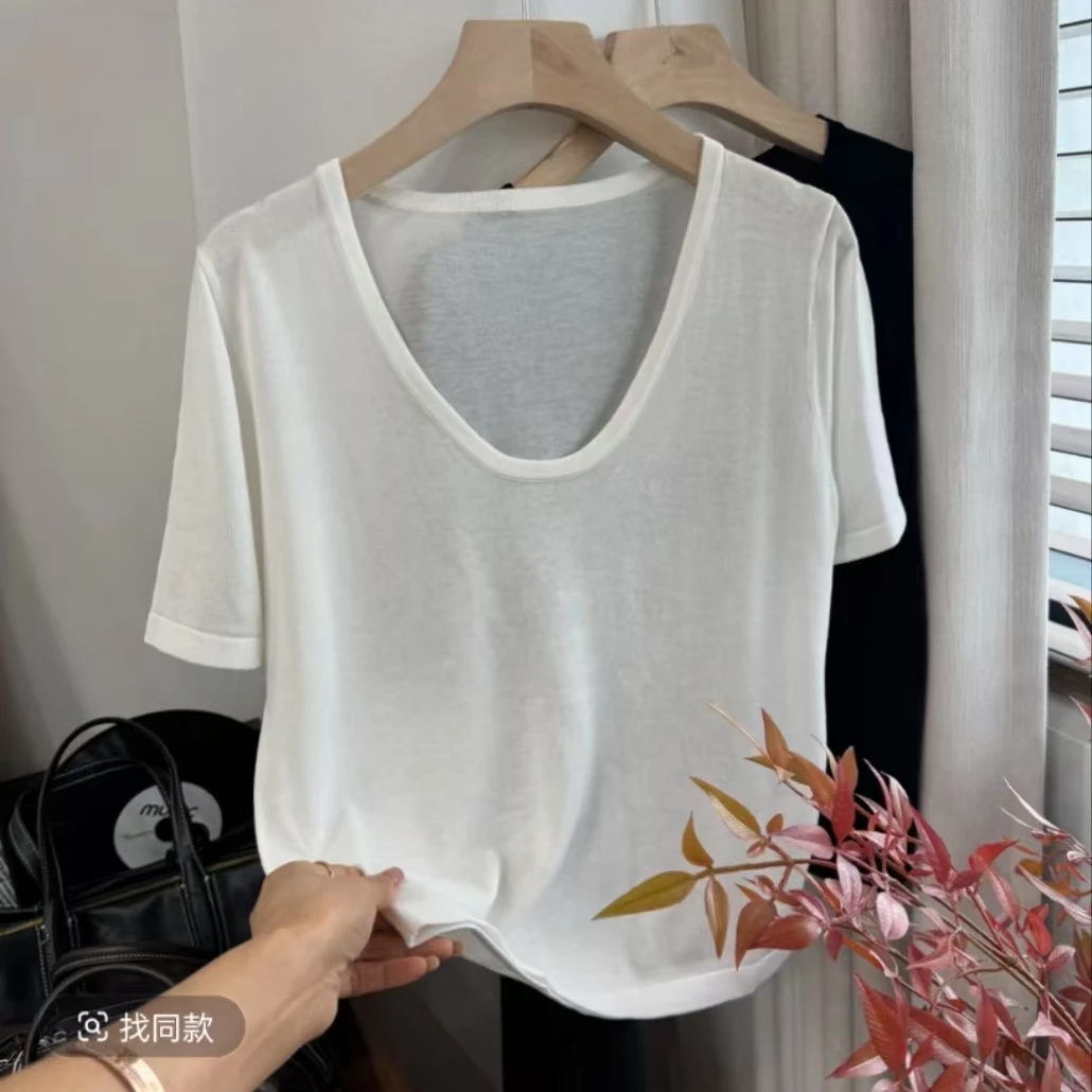 V领冰冰T显瘦休闲