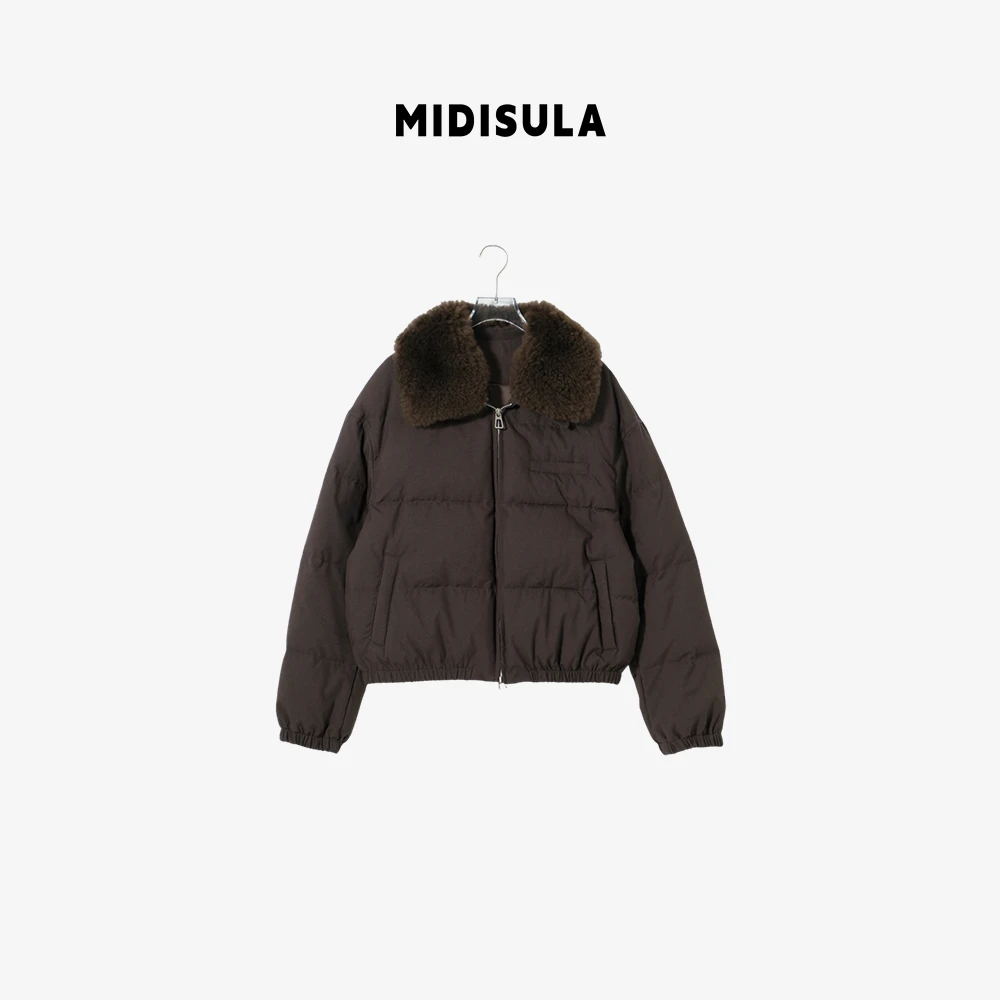 MDSL·法式高端时尚毛领可拆新国标90白鹅绒羽绒外套#02350