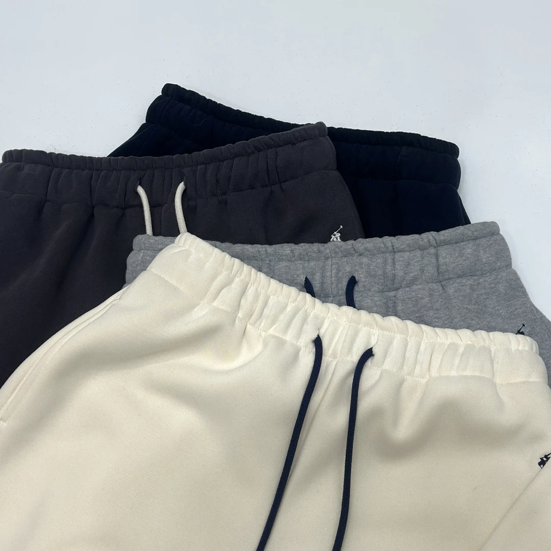 凯特丝蓓1294#棕咖蓝秋冬保暖抽绳百搭运动刺绣休闲卫裤