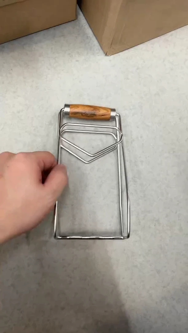 【闪购商品】不锈钢花梨木提盘夹