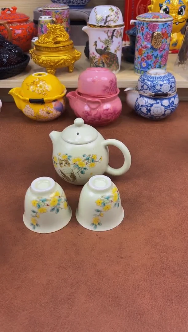 陶瓷茶具摆件旅行套组