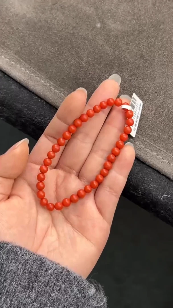 【闪购商品】南红玛瑙手串未镶嵌原矿无优化廊坡锦红5mm左右单圈