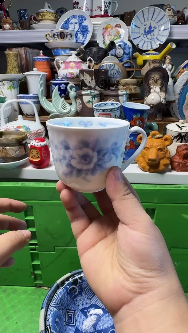 中古瓷器，默认微瑕-030，大仓的漂亮杯子