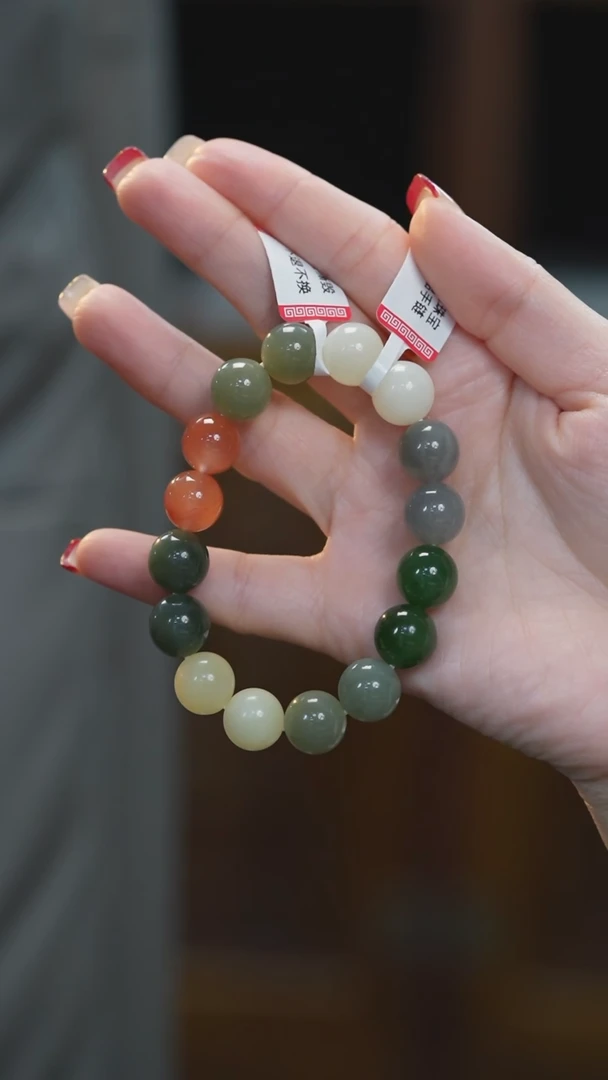 【闪购商品】和田玉手串未镶嵌多宝手串卡12