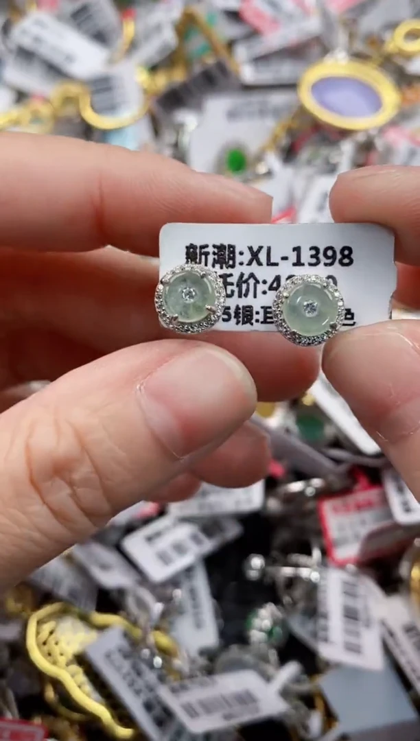 银S925镶嵌戒指翡翠15          2