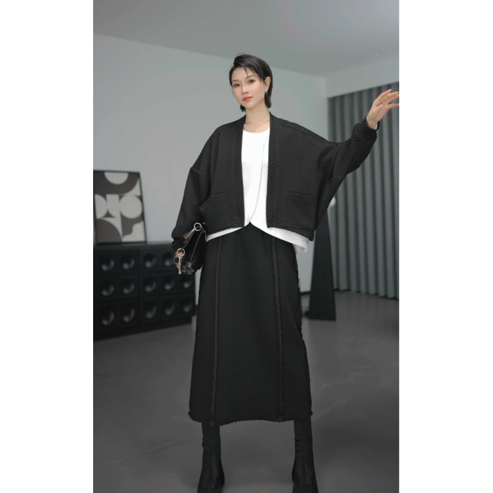 鑫鑫2025秋季新款套装晚宴场合女装外套+百搭半身裙两件套1807