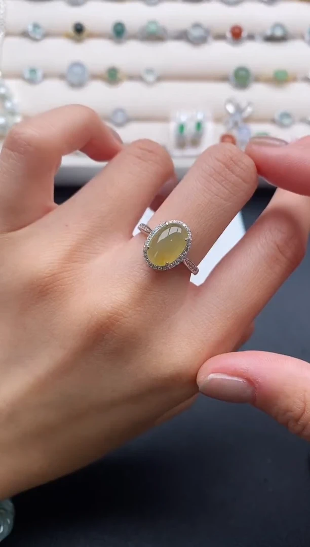 银S925镶嵌戒指翡翠2222222+1